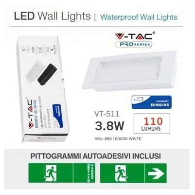 Plafoniera Emergenza Incasso 3,8W LED Samsung